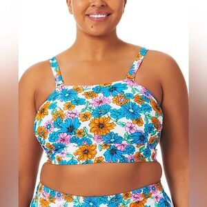 California Waves 2 Piece‎ Padded Tankini Swimsuit Multi-way Straps High Rise NWT